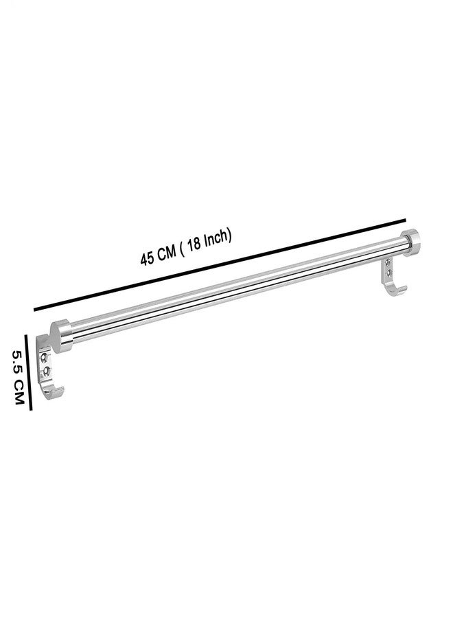 Handy Stainless steel bathroom accessories towel rod towel bar, towel holder, towel stand, towel bar with cloths Hook (Size-18 Inch/Set of -1) - Image 2